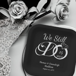 Assiettes En Carton Nous Faisons Toujours La Typographie Anniversaire