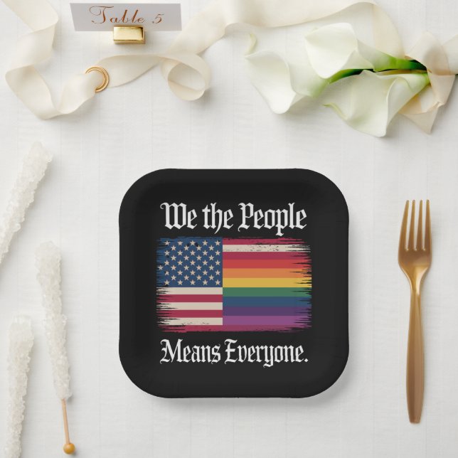 Assiettes En Carton Nous Le Peuple Signifie Tout Le Monde Usa Lgbt Éga (Mariage)