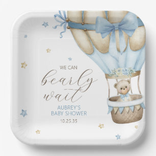 Assiettes En Carton Nous Pouvons à Peine Attendre Fête de Bébé Garçon