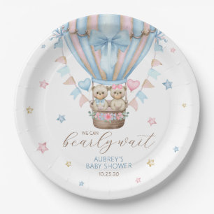 Assiettes En Carton Nous Pouvons à Peine Attendre Fille Garçon Jumeaux