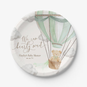 Assiettes En Carton Nous pouvons attendre le Baby shower vert de la me