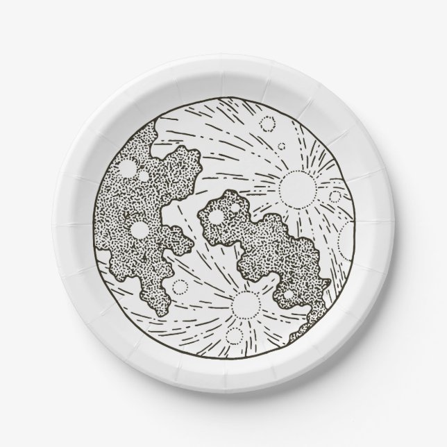 Assiettes En Carton Nous Sommes Au-Dessus Du Baby shower Lune (Devant)