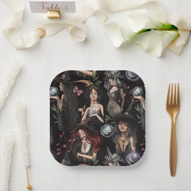 Assiettes En Carton Nous sommes les filles des sorcières que vous ne p (Mariage)