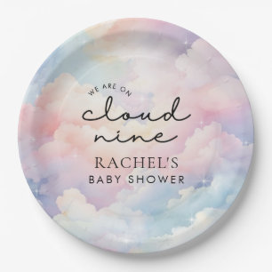 Assiettes En Carton Nous sommes sur Cloud 9 Dreamy Pastel Baby shower