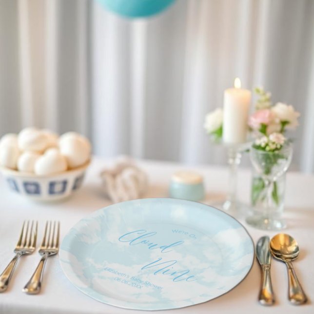 Assiettes En Carton Nous sommes sur le Baby shower Cloud Nine (Créateur téléchargé)