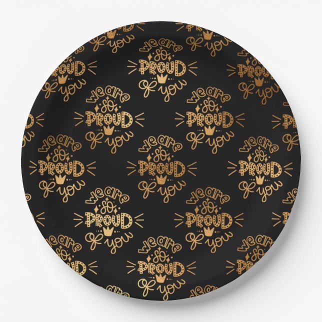 Assiettes En Carton Nous sommes tellement fiers de vous (Devant)