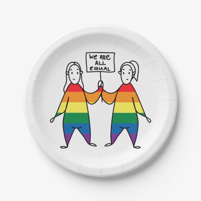 Assiettes En Carton Nous sommes tous égaux (Devant)