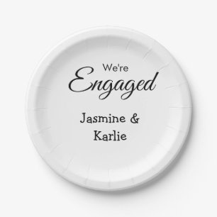 Assiettes En Carton Nous sommes un couple fiancé nom romantique simple