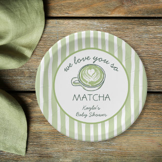 Assiettes En Carton Nous Vous Aimons Tellement Matcha Baby Shower