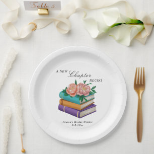 Assiettes En Carton Nouveau chapitre commence Floral Fête de mariage