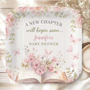 Assiettes En Carton Nouveau Chapitre Fête de Naissance Fille Papillons