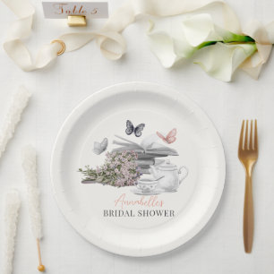 Assiettes En Carton Nouveau Chapitre Tea Set Livre rose Fête des marié