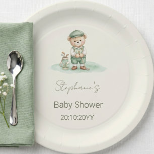 Assiettes En Carton Nouveau dans le Club  Baby Shower Ours de Golf Ver