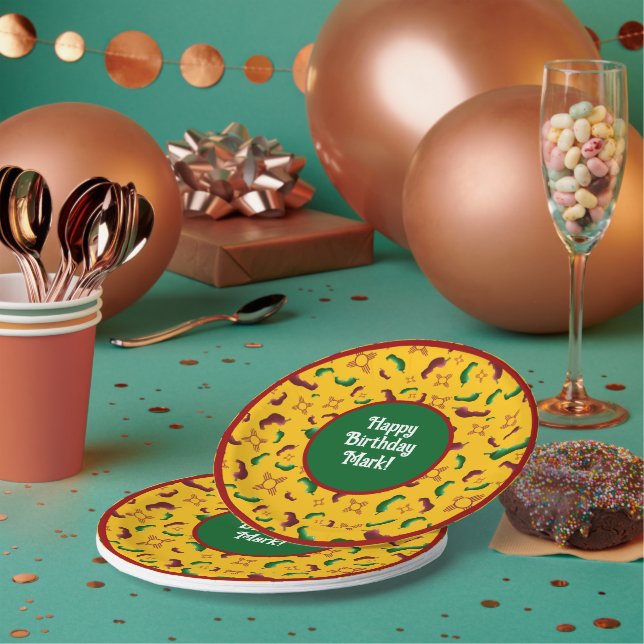 Assiettes En Carton Nouveau-Mexique Chile rouge et verte Tamales Zia N (Multi)