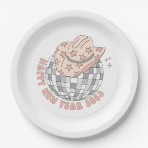 Assiettes En Carton Nouvel An Eve 2023 Retro Disco Plaques en papier C