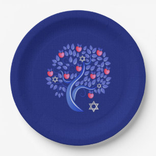 Assiettes En Carton Nouvel An juif   Plaques papier Rosh Hashanah