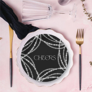 Assiettes En Carton Nouvel An Salles Étincelantes Élégante Chic