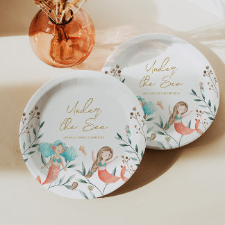Assiettes En Carton Nouvel anniversaire de la mignonne sirène