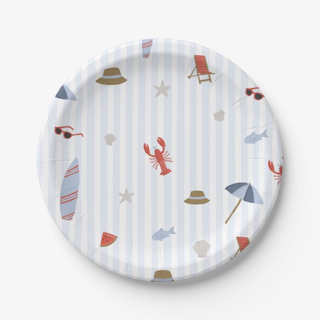 Assiettes En Carton Nouvelle-Angleterre côtière Cap Cod Côte Est Assie (Devant)