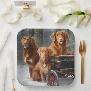 Assiettes En Carton Nouvelle-Écosse Duck Toller Retriever Snowden