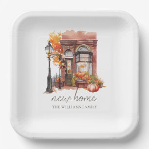 Assiettes En Carton Nouvelle maison personnalisée Porte avant d'automn