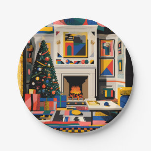 Assiettes En Carton Nouvelle Vague Art Pop Noël des années 80