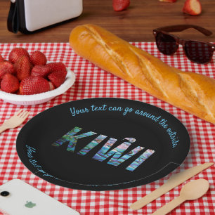 ASSIETTES EN CARTON NOUVELLE-ZÉLANDE KIWI PAUA PERSONNALISABLE