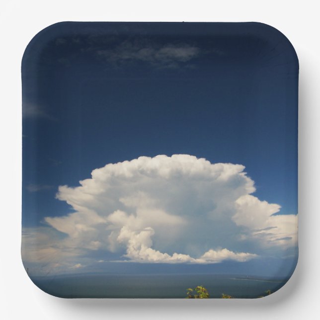 Assiettes En Carton Nuage Blanc Puffy             (Recto)