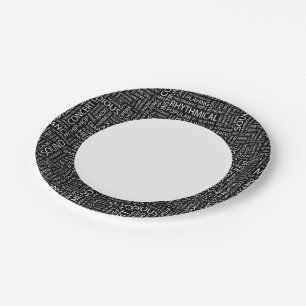 Assiettes En Carton Nuage de mots motif MUSIQUE
