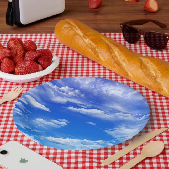 Assiettes En Carton Nuages (Pique-nique)