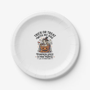 Assiettes En Carton Nuit de bonbons d'Halloween pour chiens