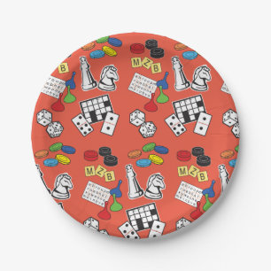 Assiettes En Carton Nuit de jeu, jeux de société et jeux de mots