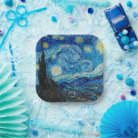 Assiettes En Carton Nuit étoilée par Vincent van Gogh<br><div class="desc">Starry Night,  célèbre peinture de Vincent van Gogh</div>