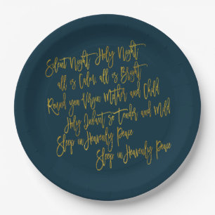 Assiettes En Carton Nuit Silencieuse Noël Carol Lyrics Gold Navy