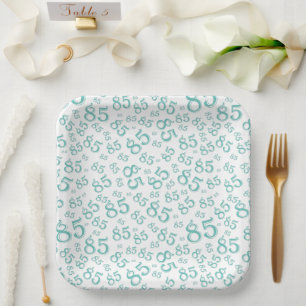 Assiettes En Carton Numéro aléatoire du 85e parti Motif Turquoise/Livr