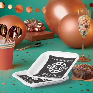 Assiettes En Carton Numéro d'urgence 999 Signal Police Ambulance