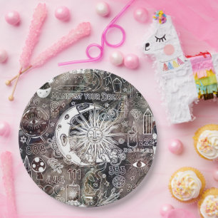 Assiettes En Carton Numérologie chanceuse Manifestation Magie Galaxie