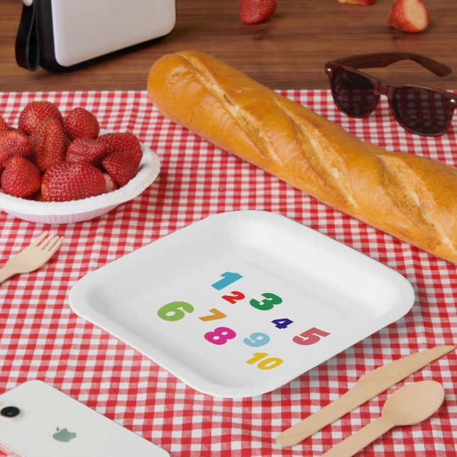 Assiettes En Carton Numéros de plaque (Pique-nique)