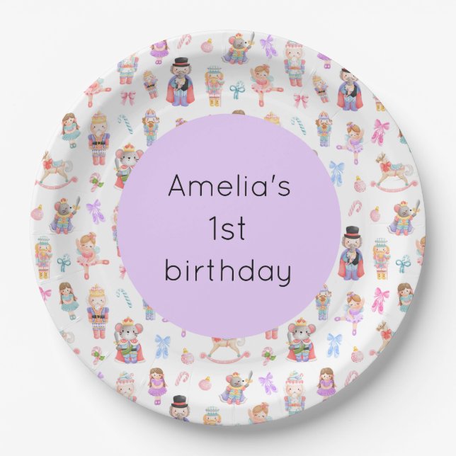 Assiettes En Carton Nutcracker Anniversaire (Devant)