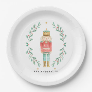 Assiettes En Carton Nutcracker aquarelle botanique mignon Pos de Noël