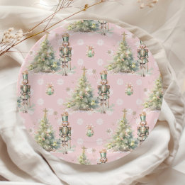 Assiettes En Carton Nutcracker rose Winter Onederland anniversaire