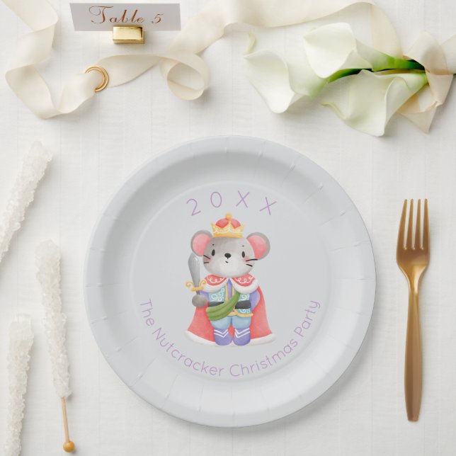 Assiettes En Carton Nutcracker Souris King Noël (Mariage)