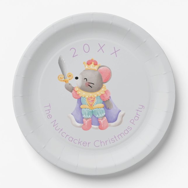 Assiettes En Carton Nutcracker Souris King Noël (Devant)