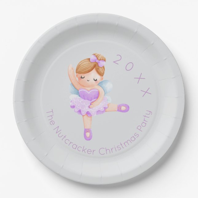 Assiettes En Carton Nutcracker Sucre Plum Fée Noël (Devant)
