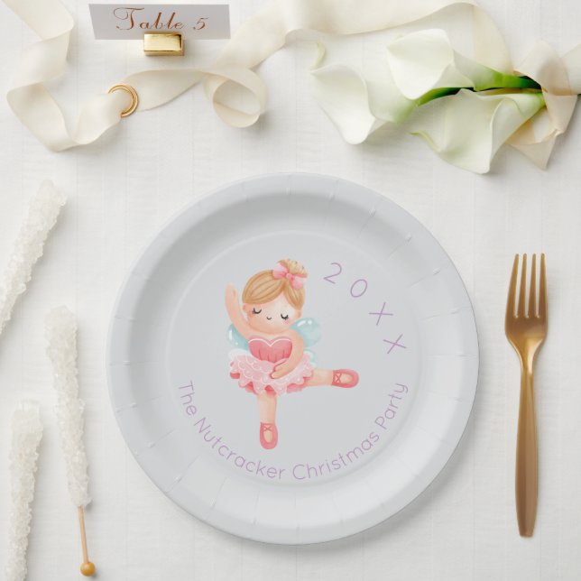 Assiettes En Carton Nutcracker Sucre Plum Fée Noël (Mariage)