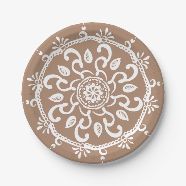 Assiettes En Carton Nutmeg Mandala (Devant)