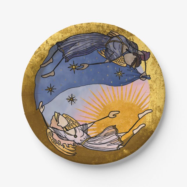 Assiettes En Carton Nyx et Hespera (Nuit et Jour) (Devant)