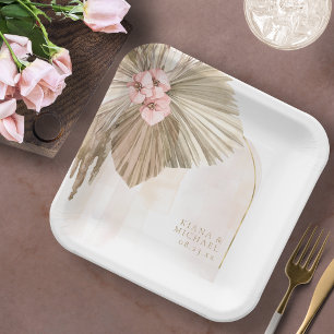 Assiettes En Carton Oasis Boho Arche Florale Mariage ID959