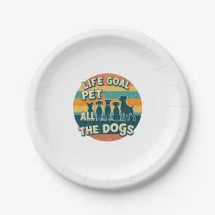 Assiettes En Carton Objectif de vie caresser tous les chiens Copie