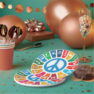 Assiettes En Carton Objectifs de durabilité de la paix Pack de fête éc